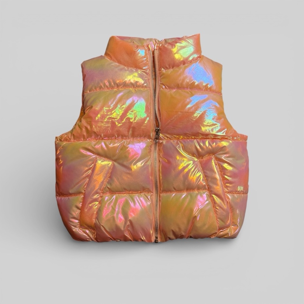 Iridescent Pink Kids Puffer Vest